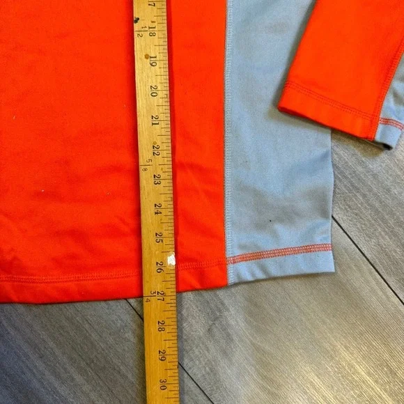 The North Face Mens 1/4 Zip Long Sleeve Pullover Bright Orange Grey M - Picture 6 of 6